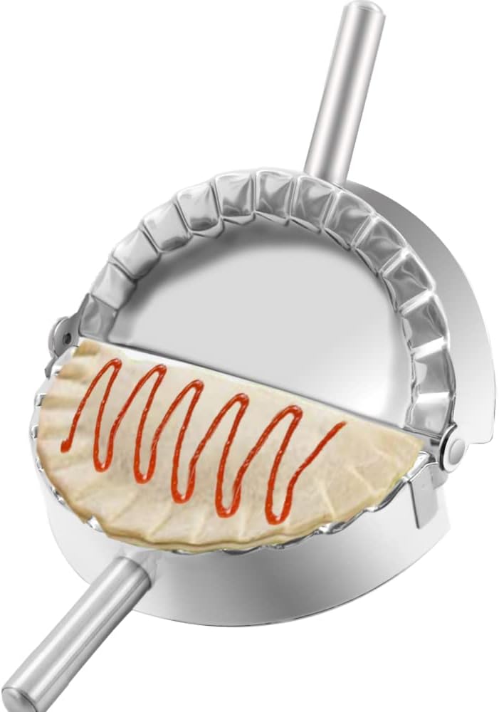 COTEY 6 Inch Empanda Press, Large Stainless Steel Dumpling Maker, 2-in-1 Dough Cutter/Dumpling Mold for Empanada, Dumpling, Ravioli, Pierogi & Hand Pie - Image 2