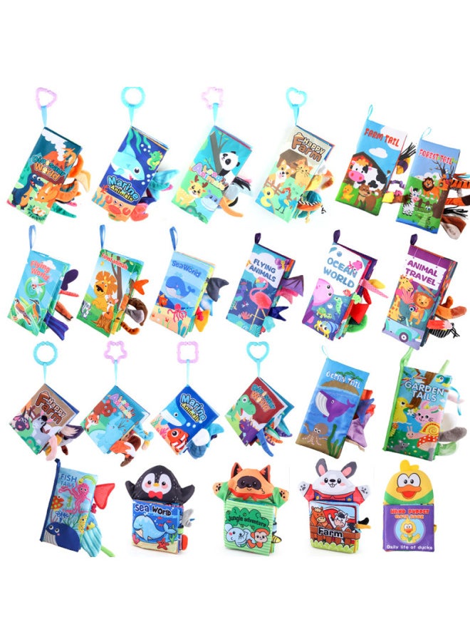 Generic - Manufacturers Supply Baby Baby Tail Cloth Book Tear Palm Book Animal English Series Early Education Cognitive Toys-Color:JL565 Sea, Land And Air Tail Cloth Book (3 Copies And 1 Set) Bag 111.6G - Image 1