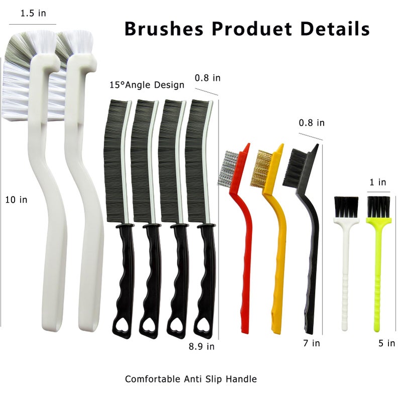 CRAFNEW 11Pcs Crevice Cleaning Brush Gap Cleaning Brush with Long Handle Small Gap Cleaning Brush for Bathroom Kitchen Toilet Water Cup Bottle and Window Groove - Image 5