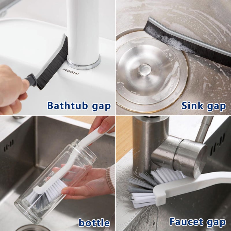 CRAFNEW 11Pcs Crevice Cleaning Brush Gap Cleaning Brush with Long Handle Small Gap Cleaning Brush for Bathroom Kitchen Toilet Water Cup Bottle and Window Groove - Image 2