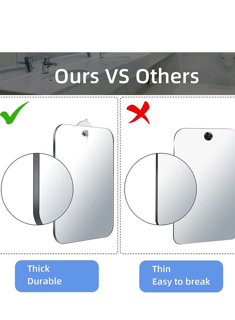 مرايا الاستحمام ، مرايا للحلاقة خالية من الضباب للاستحمام ، مرايا الحائط الأوسط ، مرايا السفر التخييم ، وليس من السهل تلف الخزائن المحمولة ، مستحضرات التجميل البلاستيكية ، ومكافحة الضباب للحلاقة خالية - Image 3