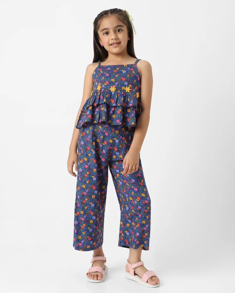 Nautinati Nautinati Girls Combo Set of Tiered Top and Bottoms