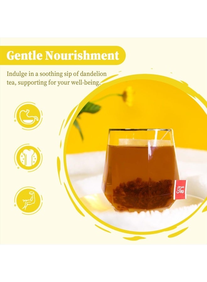 FullChea أكياس شاي جذر الهندباء، 40 كيس شاي، 2.5 جرام/كيس - جذر الهندباء المحمص الفاخر - غير معدّل وراثيًا - خالي من الكافيين - شاي أعشاب للتخلص من السموم - يساعد في تحسين الهضم والجهاز المناعي - Image 3