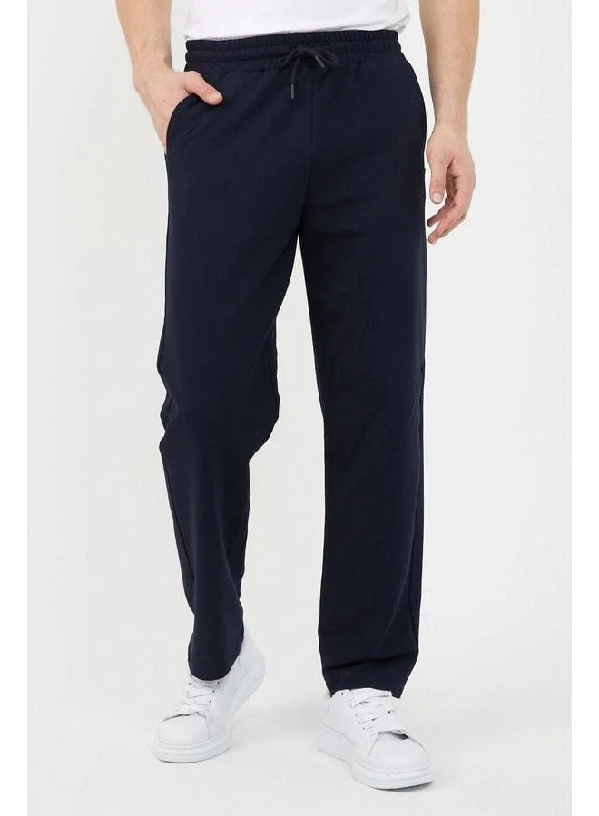 Men's Navy Straight-Leg Relaxed-Fit Sweatpants