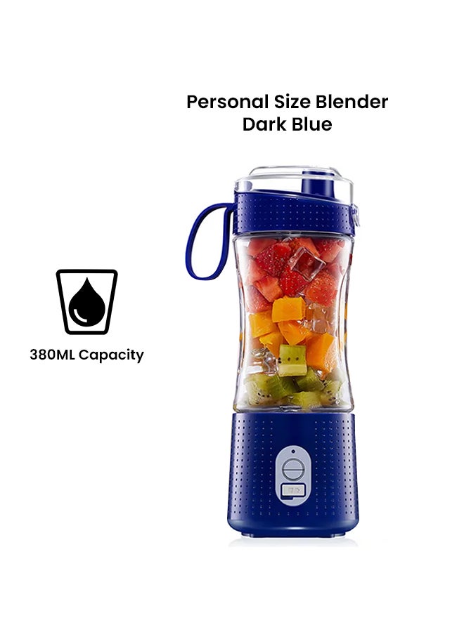 Multi-Design USB Rechargeable Electric Juice Blender 380.0 ml Blender-07 Dark Blue - Image 2