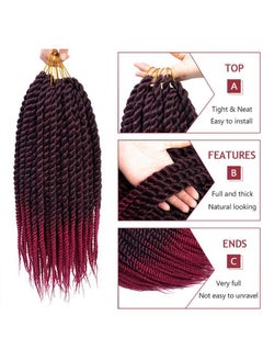 Admutty Havana Twist Crochet Hair 6 Packs 22 Inch Crochet Braids Senegalese Twist Crochet Hair Jumbo Havana Twist Crochet Braids(T1B/Bug)  - Image 2