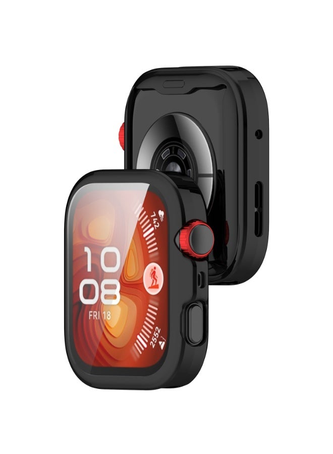 حَبْل تِك Huawei Watch Fit 4 Pro حافظة هاتف 3 قطع من TPU ناعمة باللون الأسود شفاف أزرق للحماية اليومية والاحترافي والاستخدام الخارجي - Image 2