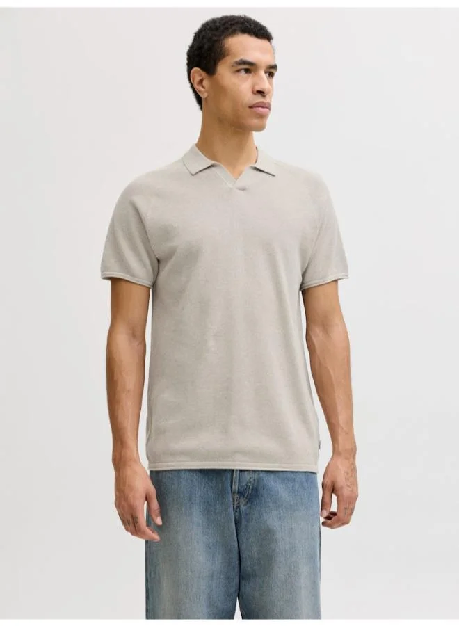 Regular fit Split Neck knit Polo shirt