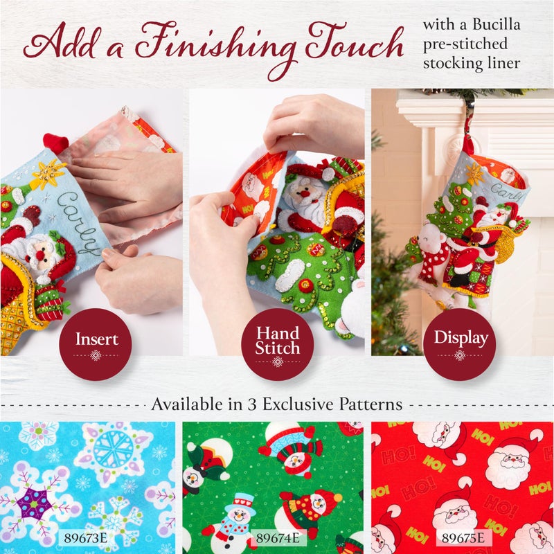 Bucilla Felt Applique 18" Stocking Making Kit, Penguins at Play, Perfect for DIY Arts and Crafts, 89481E - Image 5