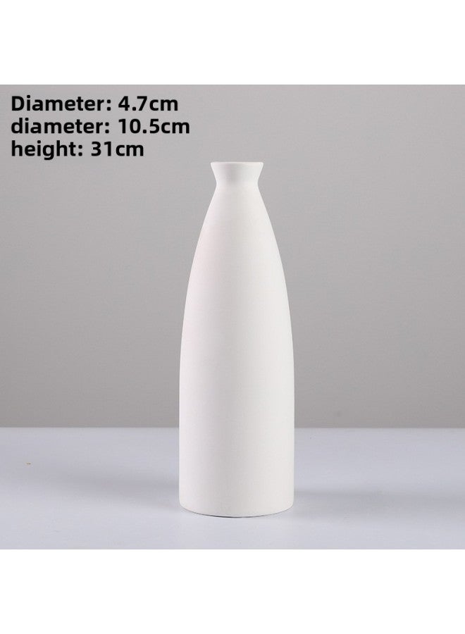 Beauenty Water Extension Painting Material Blank Kindergarten Plain Burning Embryo Parent-child Hand-painted Gypsum White Vase Ceramic Art Non-Color:68-8 White  - Image 1