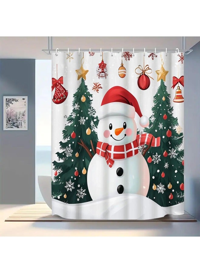 Plaid Waterproof Shower Curtain, Mildew-proof Bathroom Toilet Shower Parion Curtain