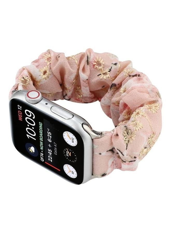 NIBEMINENT Fabric Hair Ring Replacement Watchband For Apple Watch Series 7 45mm/6 & SE 5 4 44mm/3 2 1 42mm Multicolour - Image 4