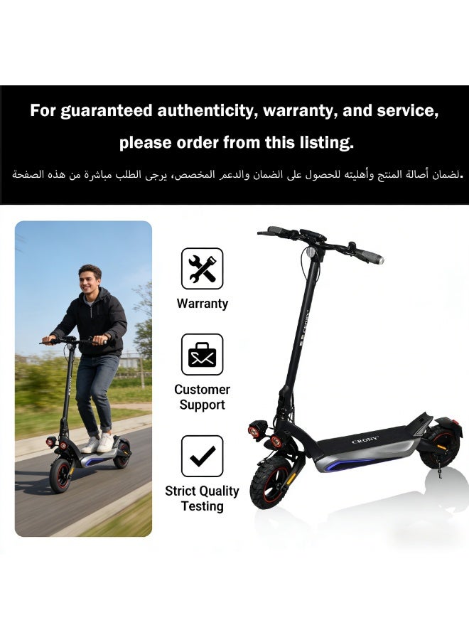 Crony Electric Scooter Adults Dual Suspension Long Range,1500W Motor, 45 km/h Speed, 45 km Range, 120 kg Max Load, App Control, LED Display, Dual Disc Brakes - Image 3