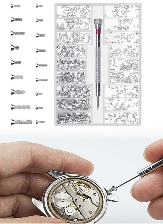 Mini Repair Screw Kit, Flat Head Screws Set, Electronic Repair Screws, Flat Screws, Micro Screwswith Screw Pen for Spectacles Laptop Phone Watch, M2 M1.4 M1.2  - Image 1