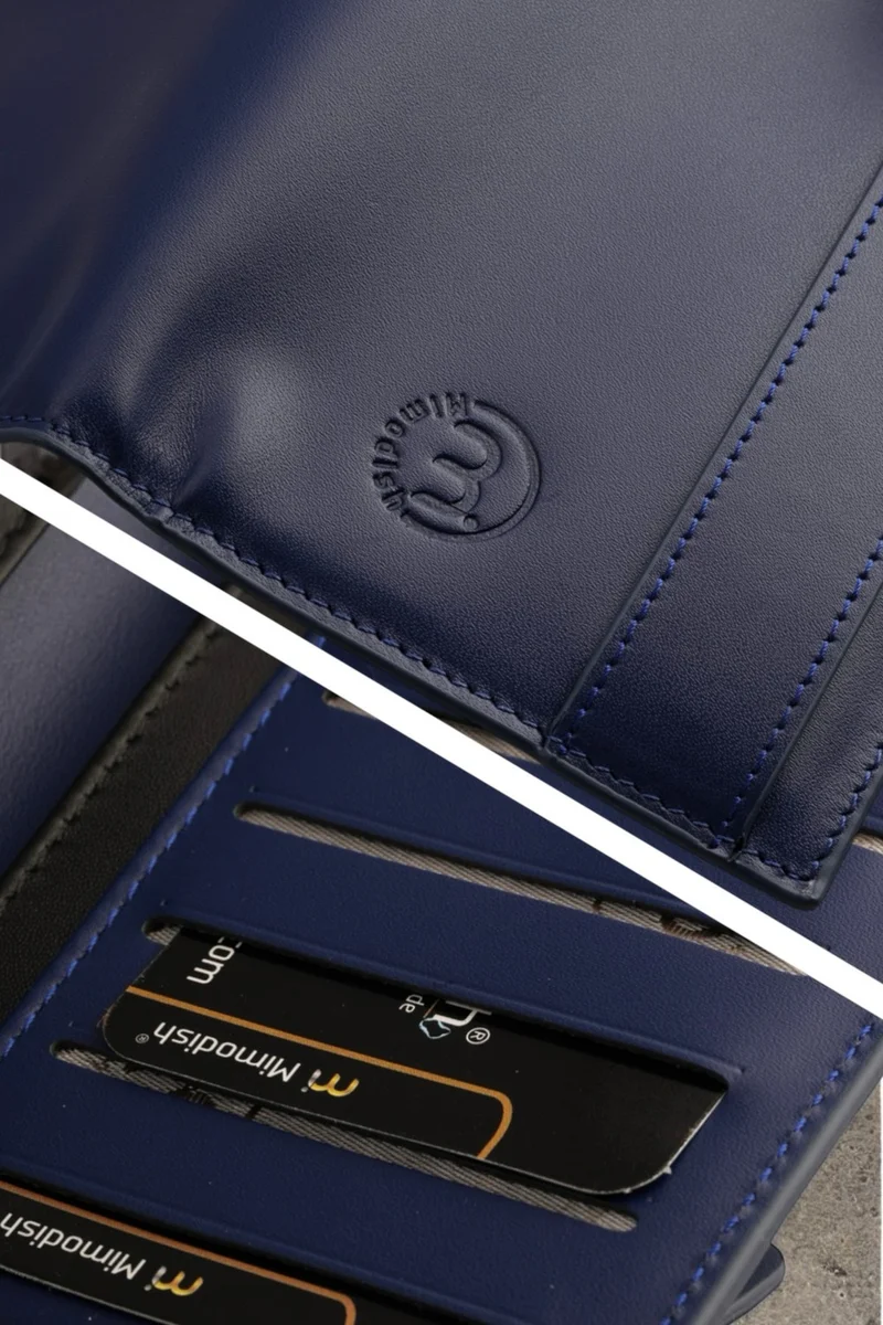 ميموديش First Class Workmanship Luxury Genuine Leather Zippered Special Compartment Leather Card Holder Hand Wallet Leather Men's Wallet