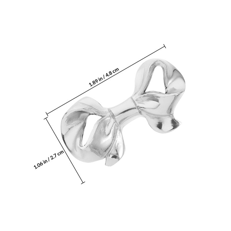 Brass Bow Shape Cabinet Knobs Silver Finish Single Hole Drawer Pulls For Furniture - Image 3