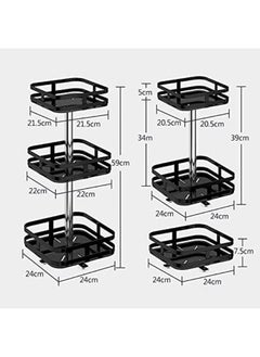Generic 360 Rotating Condiments Metal Storage Rack Multi-Layer Condiments Turntable Spice Container Kitchen Supplies Rotatable Spice Rack Kitchen Storage Organizer  - Image 2