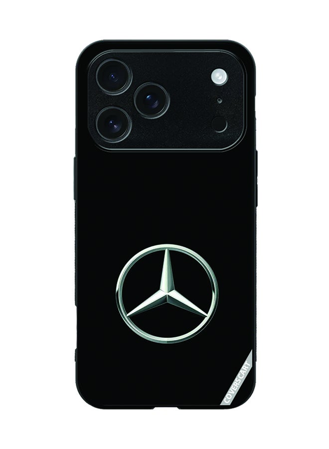 غطاء حماية لهاتف آبل آيفون 17 برو بتصميم مرسيدس أسود