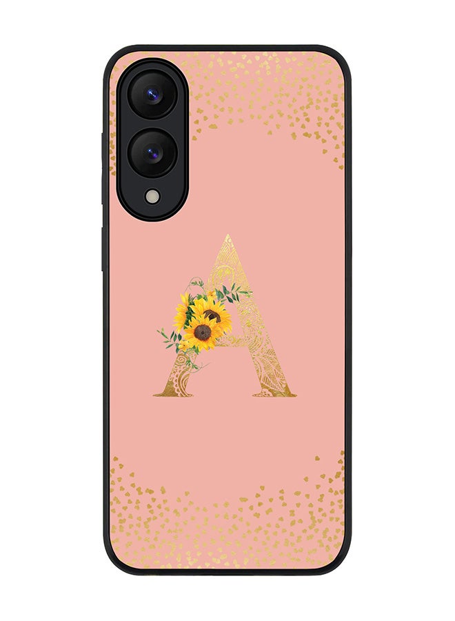 Stylizedd For Samsung Galaxy S25 Edge Case,Slim fit Camera Protection, Shockproof Thin Phone cover  - Custom Floral Monogram - A  (Rose Pink )