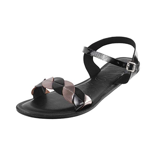 Mochi Womens Synthetic Black Sandals (Size (3 UK (36 EU)) - Image 1