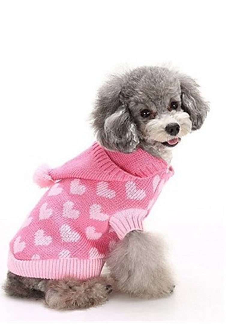 Squality Pet Clothing Love Sweater Pink