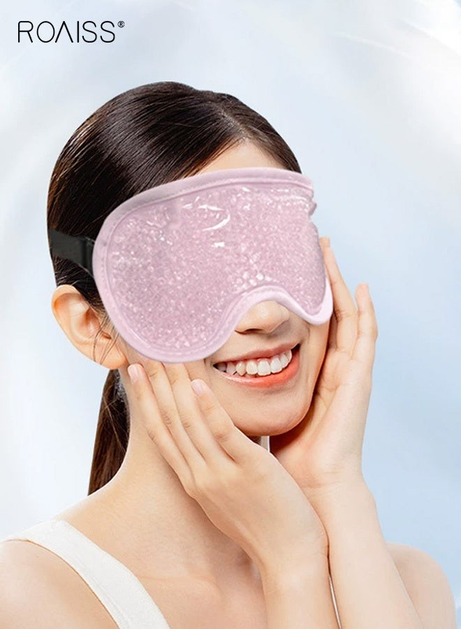 roaiss Cooling Eye Mask for Puffy Eyes Pink Reusable Cold Therapy Eye Mask with Adjustable Strap, Provides Soothing Relief for After Eye Surgery, Tension Stress,  Dark Circles  for Women Men Kid - Image 2