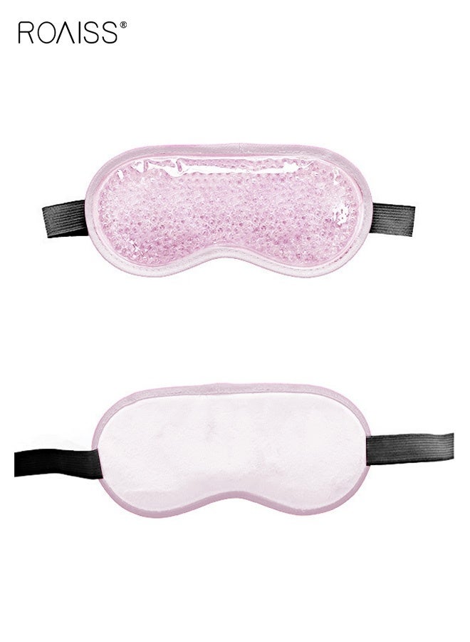 roaiss Cooling Eye Mask for Puffy Eyes Pink Reusable Cold Therapy Eye Mask with Adjustable Strap, Provides Soothing Relief for After Eye Surgery, Tension Stress,  Dark Circles  for Women Men Kid - Image 1