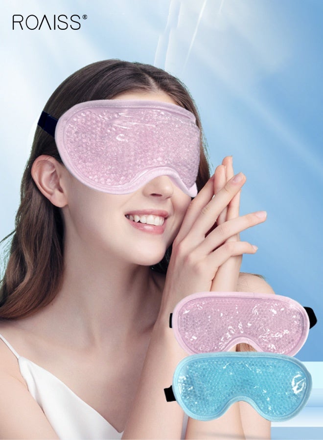 roaiss Cooling Eye Mask for Puffy Eyes Pink Reusable Cold Therapy Eye Mask with Adjustable Strap, Provides Soothing Relief for After Eye Surgery, Tension Stress,  Dark Circles  for Women Men Kid - Image 3