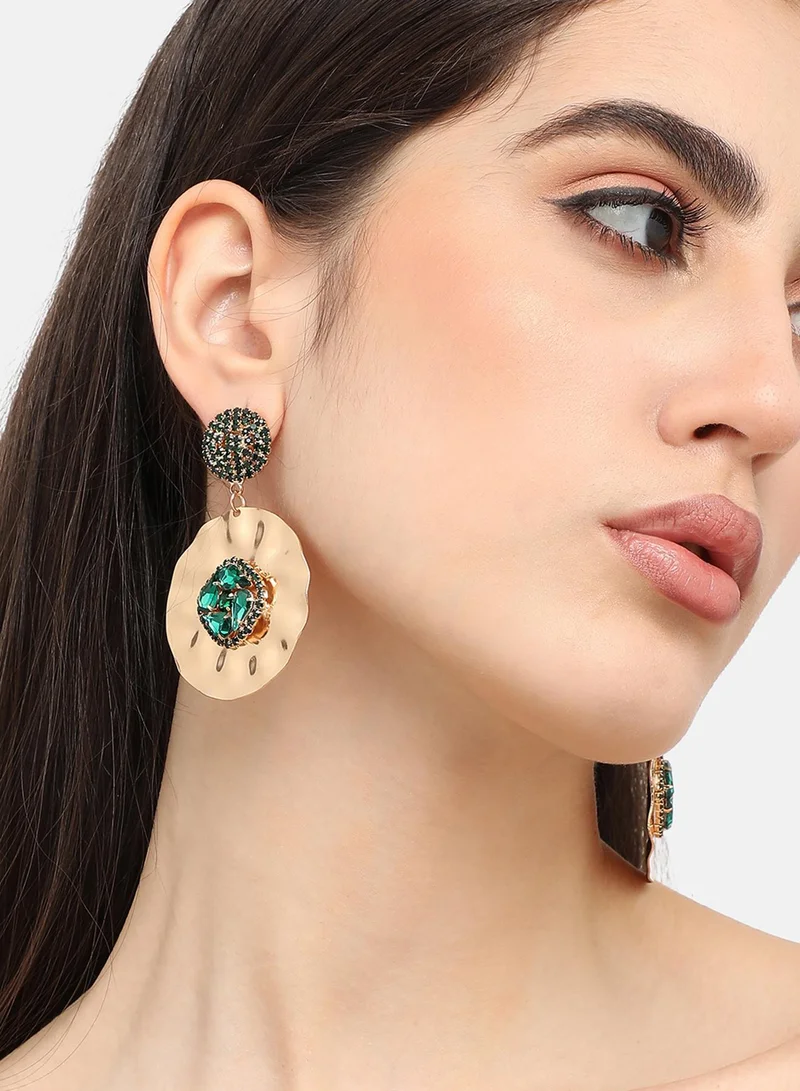 سوهي مطلية بالذهب مصمم الحجر انخفاض القرط الطرف