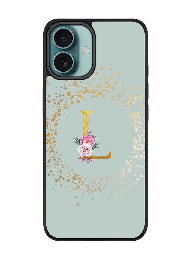 Stylizedd For iPhone 16 Plus Case [Compatible with MagSafe] Slim Magnetic cover Phone Case iPhone 16 Plus -Custom Monogram Floral - L (Light Grey ) - Image 1