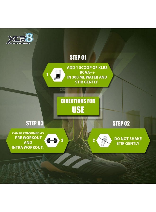 XLR8 Bcaa++ Powder Supplement 2:1:1 With Vegan Instantised Bcaa | 6000Mg Bcaa| 1500 Mg Glutamine | 500 Mg Arginine |180 Electrolytes | Watermelon -Pack Of 450G - Image 3