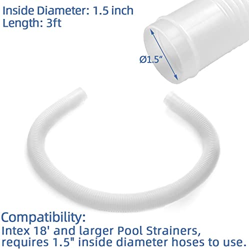 Dimakung 1.5" X 3ft Pool Skimmer Hose Replacement for Intex Above Ground Pool Skimmer Pump Transfer Hose Part # 10531 25016 - Image 2
