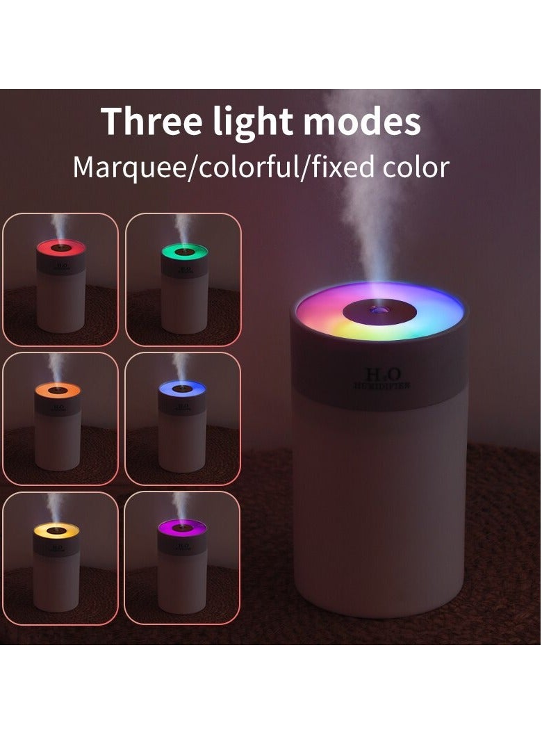 AROAQ Luminous Humidifier, USB Portable Desk Humidifier With Colorful Lights, Quiet Household Desktop Cool Mist Humidifier, Durable Fragrance Diffuser For Home Office Car, (1pc, White) - Image 2