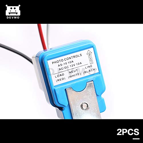 DEVMO 2PCS AC DC 12V Auto On Off Photocell Street Light Sensor Switch Photoswitch - Image 4