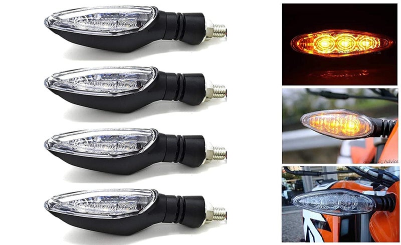 ELTRON TURBO ELT8FHD Unbreakable Waterproof Quality Rubber KTM Style Indicators SMD High Bright Universal for All Bikes Models Turn Signal Lights with 3 month warranty|(Amber, Pack of 4) - Image 2