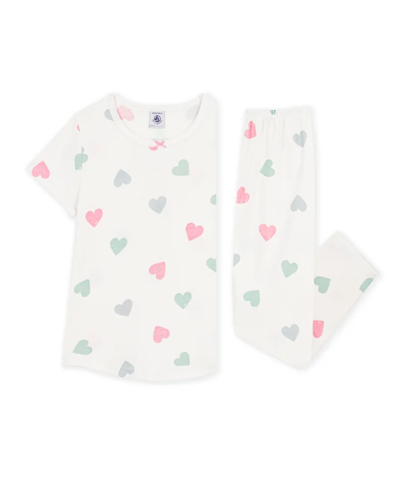 بيتي باتو Children's Printed Cotton Pyjamas With Short Sleeves And Long Legs