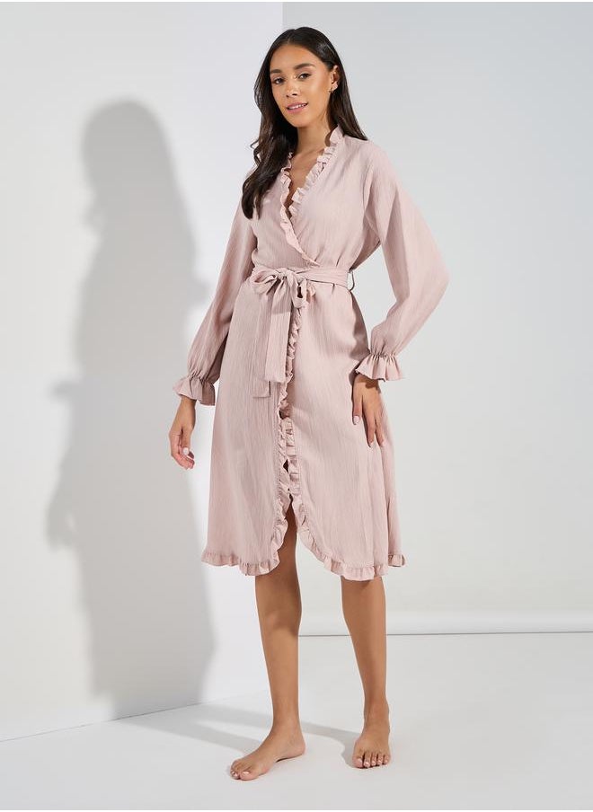 Ruffle Detail Gathered Sleeve Robe - pzsku/Z6086A75C967CEAFEBED8Z/45/_/1720784911/7c2f4fe3-6c5d-4005-a4da-a36a1018794d