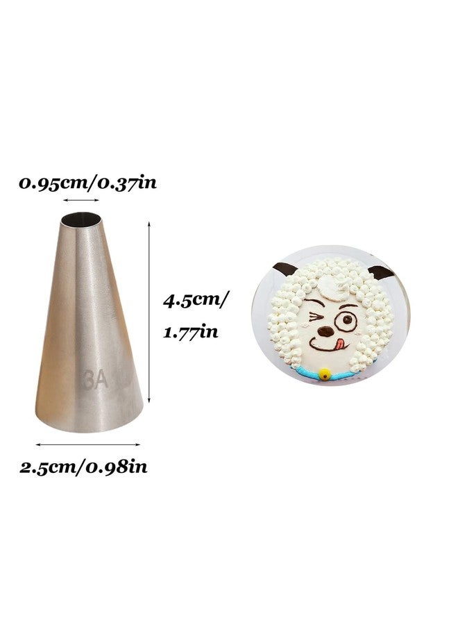 Bmaacye 3A Piping Tip Set - 3-Piece 3/8" Round Icing Tips for Smooth Swirls, Macarons, Meringues & More - Image 3