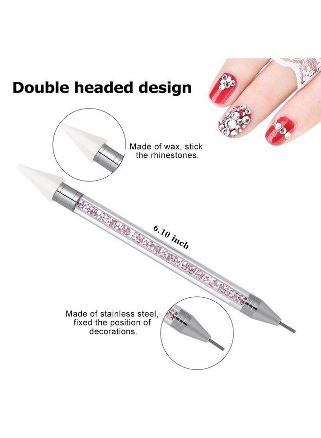 HiMo Nail Rhinestone Picker Dotting Tool with Extra 2 Wax Head, Dual-ended DIY Nail Art Tool With Pink Acrylic Handle - Image 3