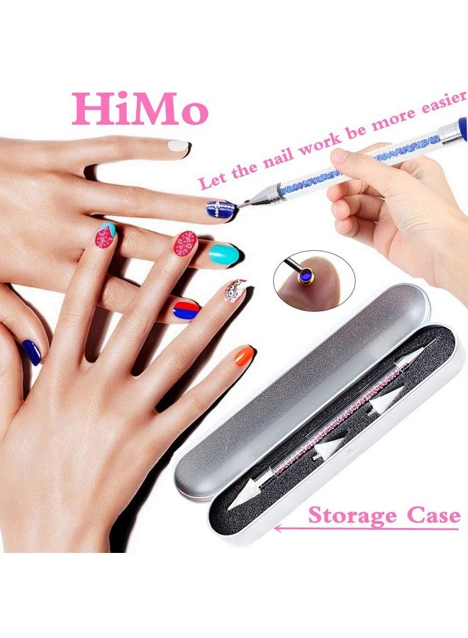 HiMo Nail Rhinestone Picker Dotting Tool with Extra 2 Wax Head, Dual-ended DIY Nail Art Tool With Pink Acrylic Handle - Image 4