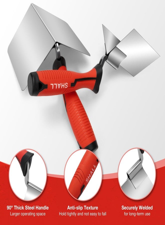 SHALL Stainless Steel Corner Trowel Set, Inner & Outer Angled Trowels for Plastering and Edging, Professional Hand Tool for Home & Industrial Use - Image 5