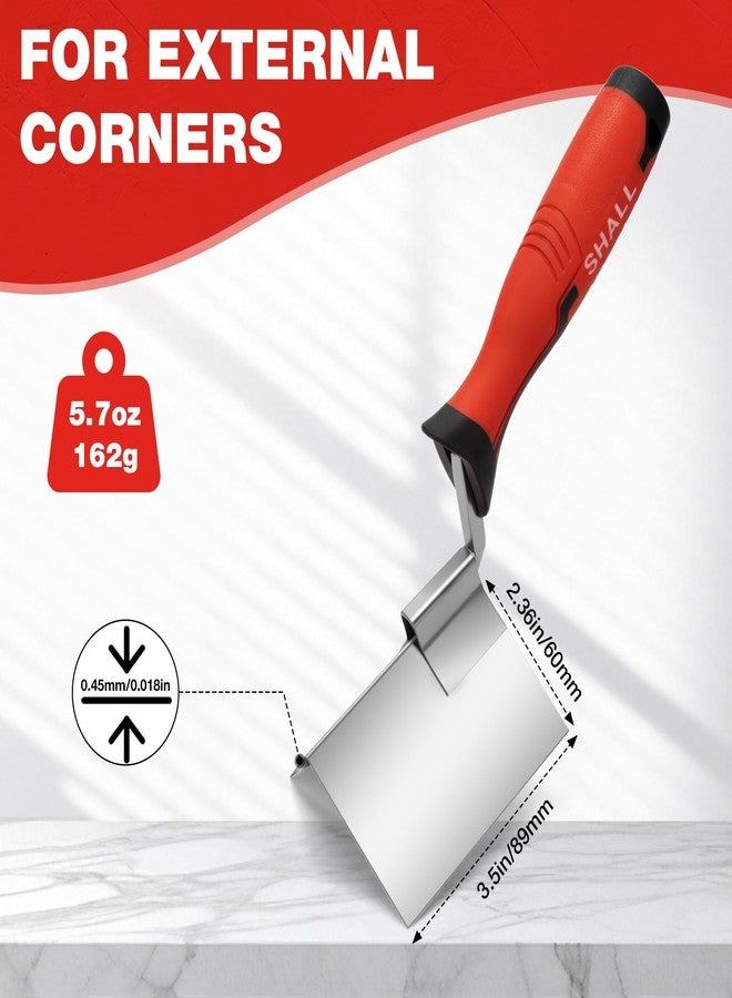 SHALL Stainless Steel Corner Trowel Set, Inner & Outer Angled Trowels for Plastering and Edging, Professional Hand Tool for Home & Industrial Use - Image 3