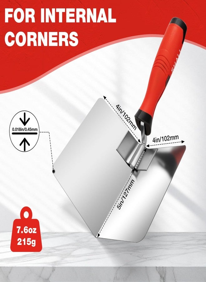SHALL Stainless Steel Corner Trowel Set, Inner & Outer Angled Trowels for Plastering and Edging, Professional Hand Tool for Home & Industrial Use - Image 2