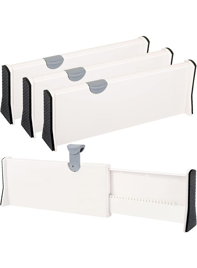 JCB CHIC Drawer Dividers Pack of 4 ，Dresser Drawer Organizers With Anti Scratch Foam Adjustable Drawer Organization Separators for Kitchen Bedroom Bathroom Closet Office Drawers  - Image 1