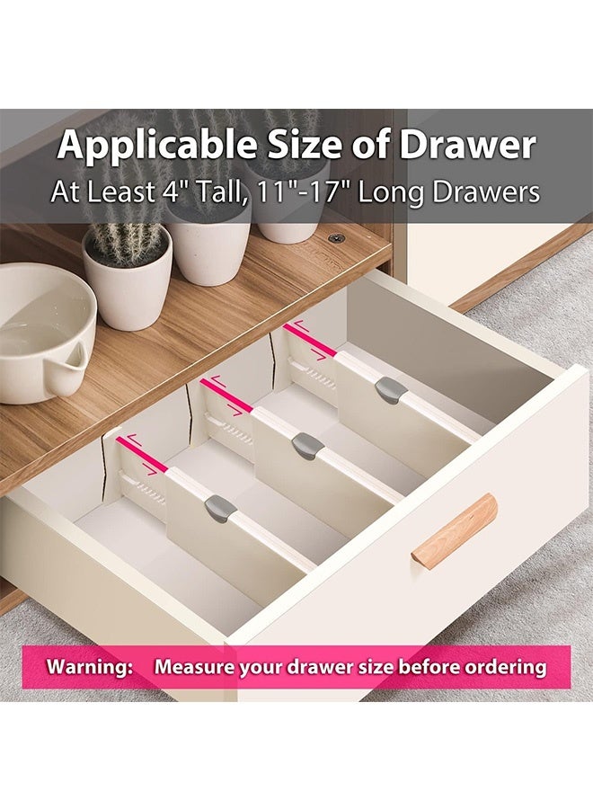 JCB CHIC Drawer Dividers Pack of 4 ，Dresser Drawer Organizers With Anti Scratch Foam Adjustable Drawer Organization Separators for Kitchen Bedroom Bathroom Closet Office Drawers  - Image 2