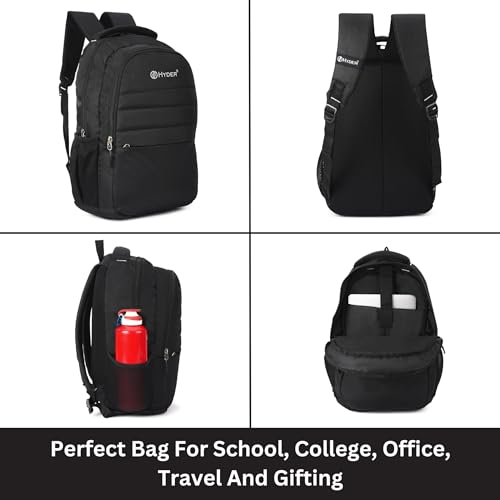 HYDER Vision 25L Unisex Multi-functional Laptop Bag/Backpack for Men and Women - Perfect Bags for College, School, and Business Travel with Padded Sleeve For Laptops Protection (Black) - Image 3