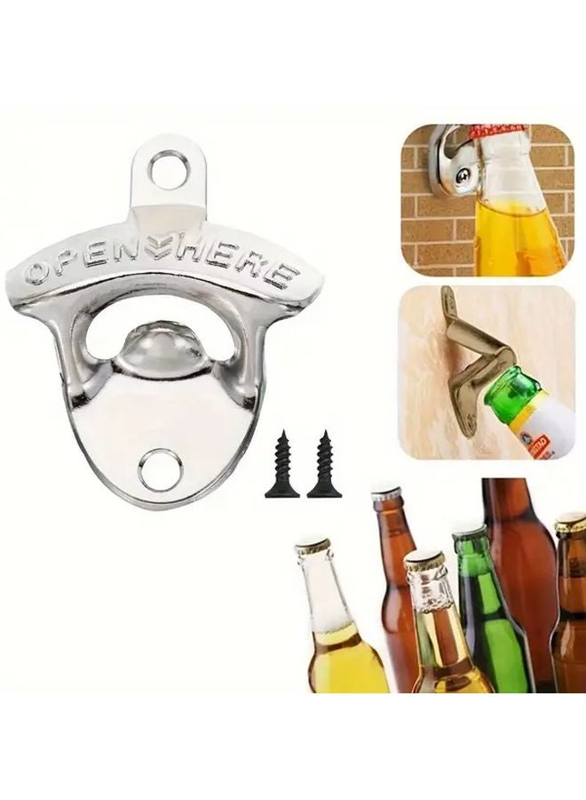 فتاحة زجاجات البيرة من سبيكة الزنك الثقيلة البرونزية مثبتة على الحائط بتشطيب ريفي - Image 2