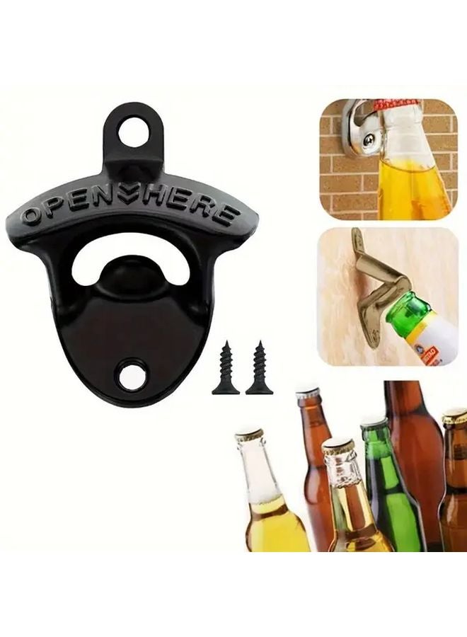 فتاحة زجاجات البيرة من سبيكة الزنك الثقيلة البرونزية مثبتة على الحائط بتشطيب ريفي - Image 4