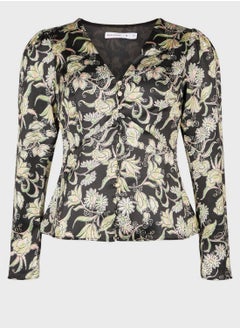 WAREHOUSE Button Detail V-Neck Top  - Image 4