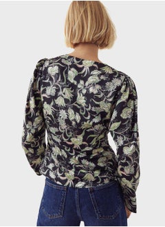 WAREHOUSE Button Detail V-Neck Top  - Image 2